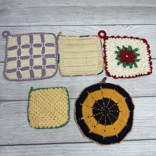 Vintage lot crochet - of, pot