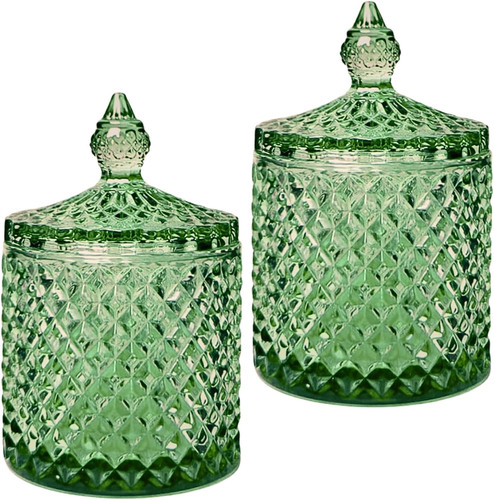 2pc 10oz green glass cotton - glass,