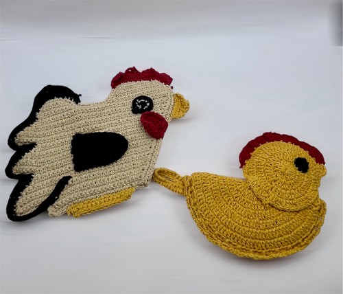 Handmade crochet chicken - handmade,